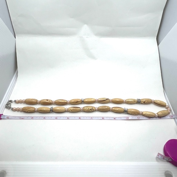 Handcrafted Wooden Beads Necklace and Coil Bracelet Set NWT - Picture 7 of 14